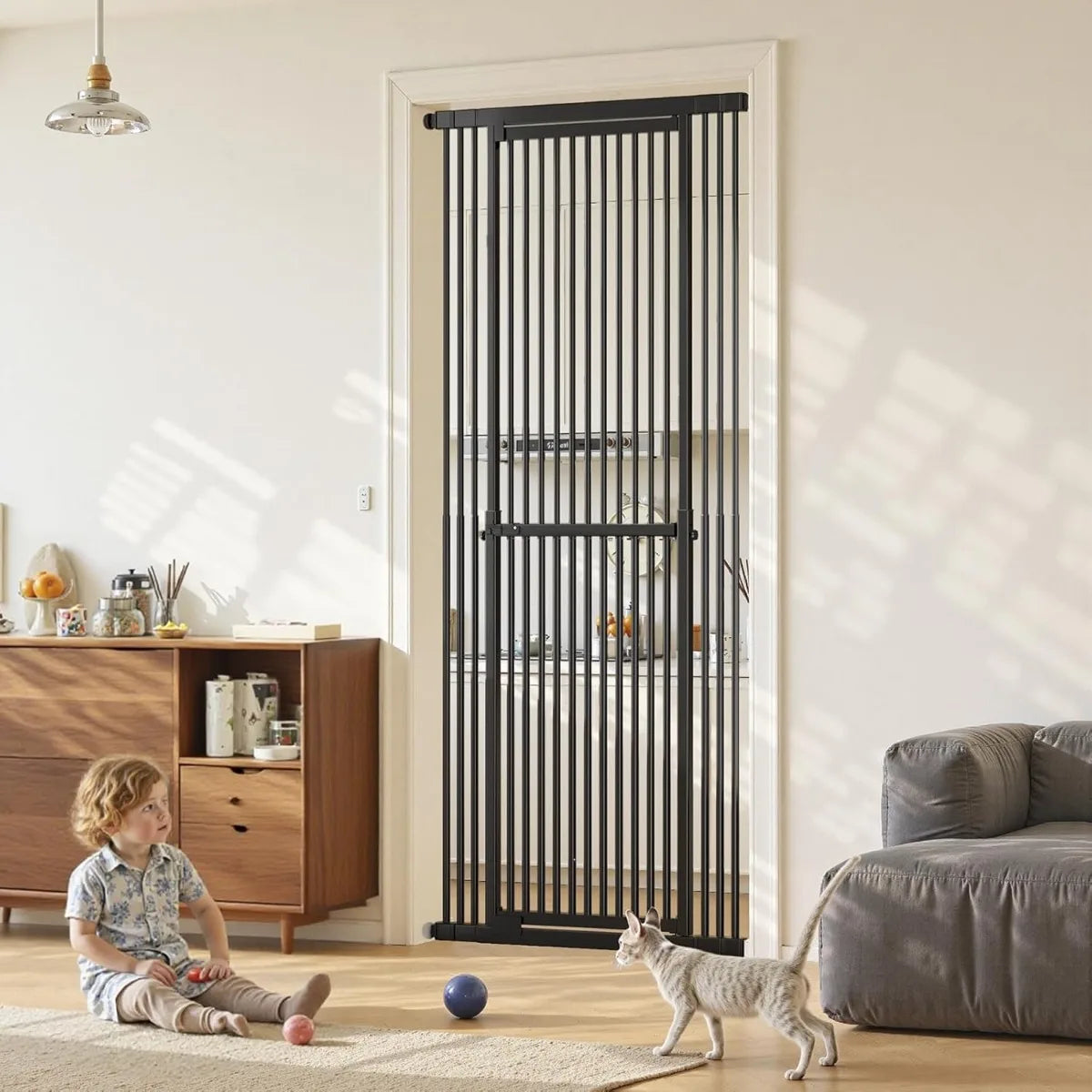 Gardner Extra Tall Adjustable Dog & Cat Gate with - Premium Quality - Durable De | Fast Shipping from USA