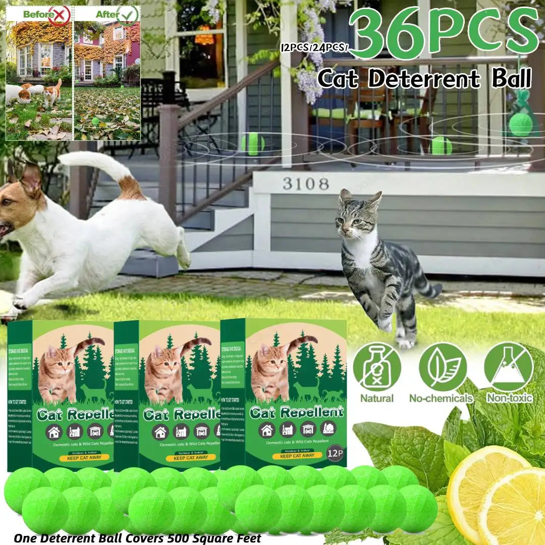 Cat & Dog Repellent Balls Natural Peppermint - Premium Quality - Durable Design  | Fast Shipping from USA