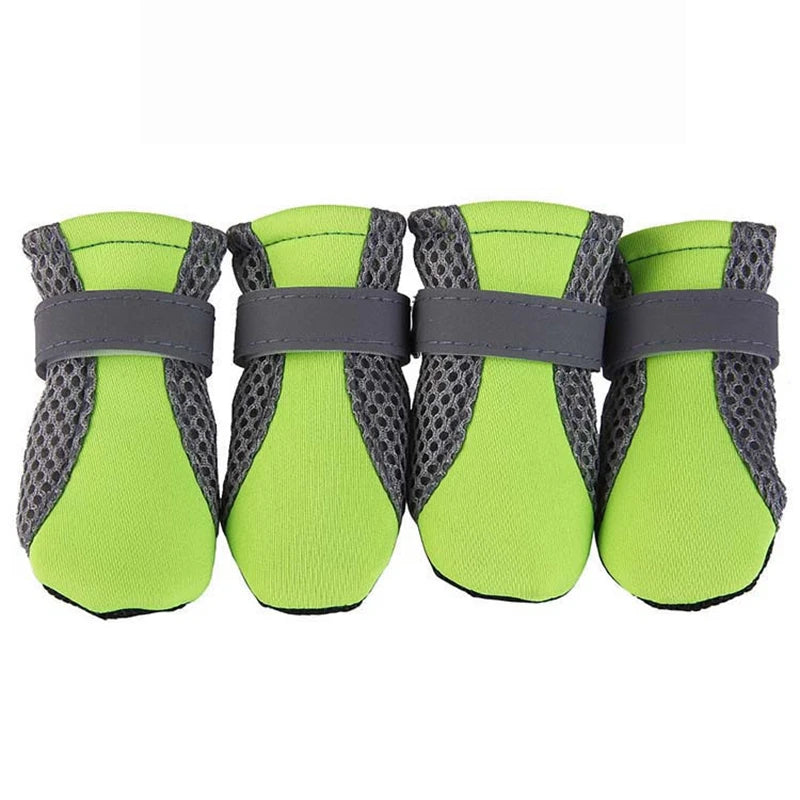 Pet Dog Shoes Breathable Waterproof Outdoor Walking Net Soft Summer Pet Shoes Night Safe Reflective Boots For Small
