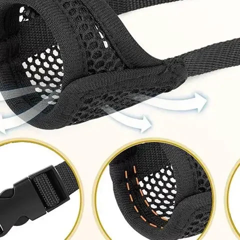 Mesh Muzzle For Short Snout And Small Medium Dogs Anti-Biting, Focus On Brachycephalic Dogs Like Chihuahua Pomeranian