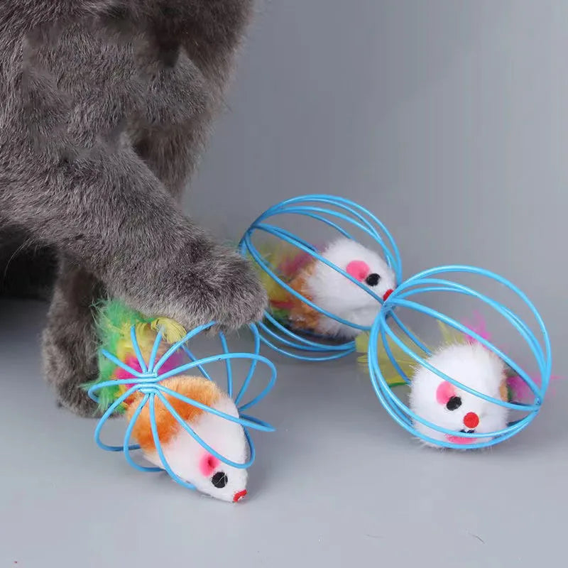 Toys False Mouse In Rat Cage Ball For Pet Cat Kitten Cat Toys