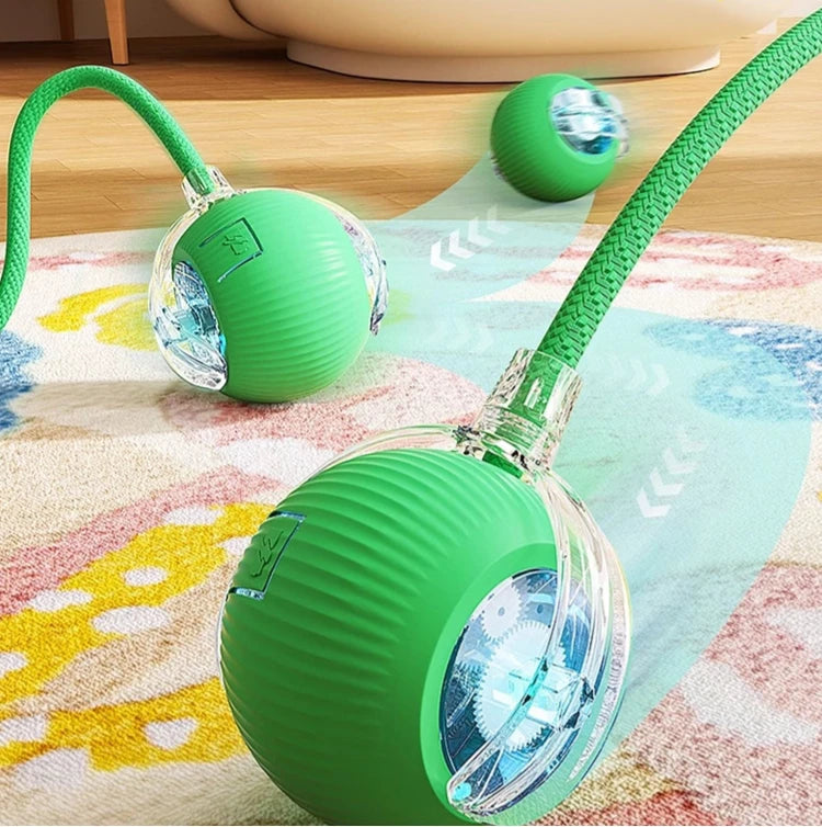 Interactive Dog Toys Usb C Rechargeable Pet Interactive Toys Electric Cats Ball Automatic Rolling Fake Tail Ball Dog &