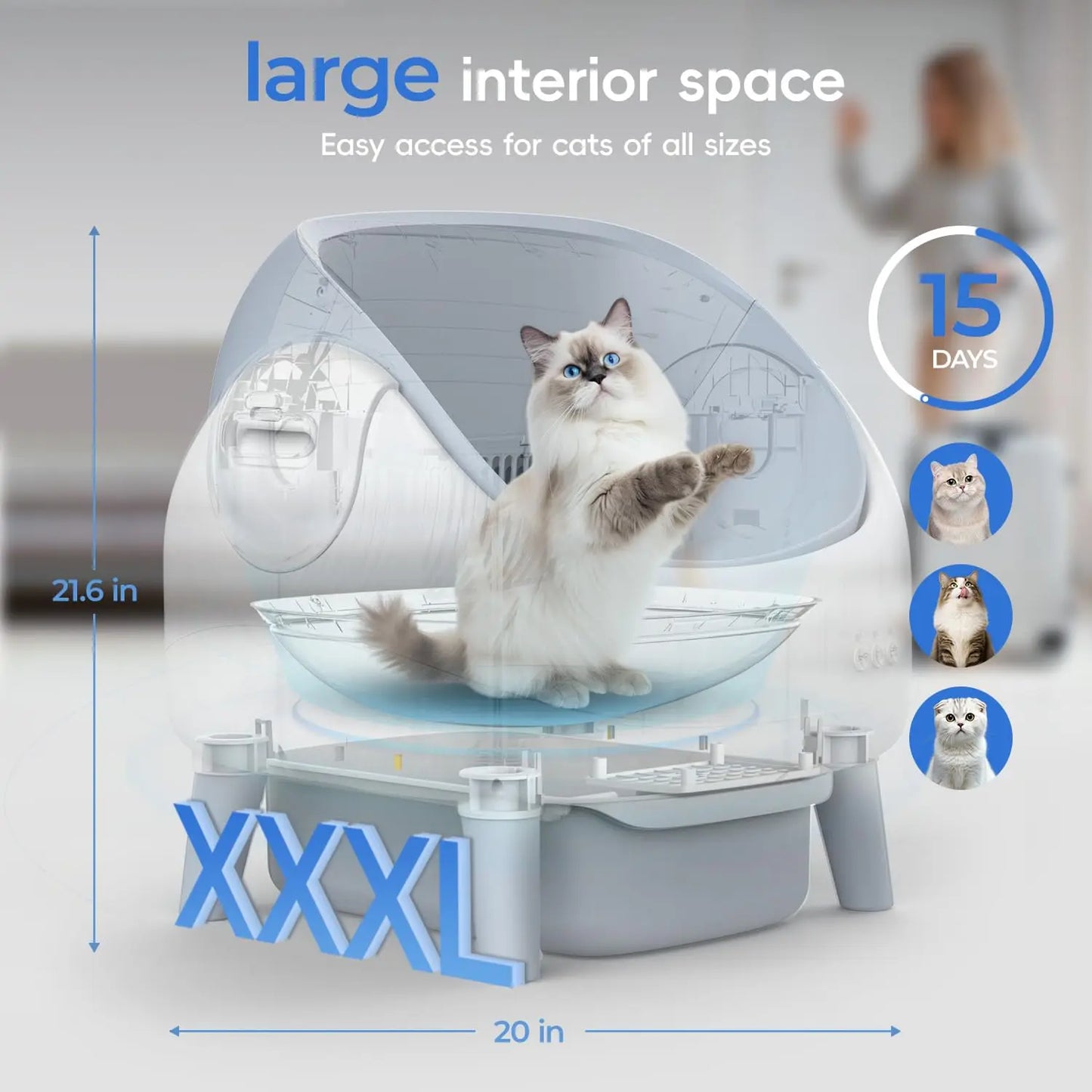 Open-Top Smart Self-Cleaning Dog & Cat Litter Box - Premium Quality - Durable De | Fast Shipping from USA