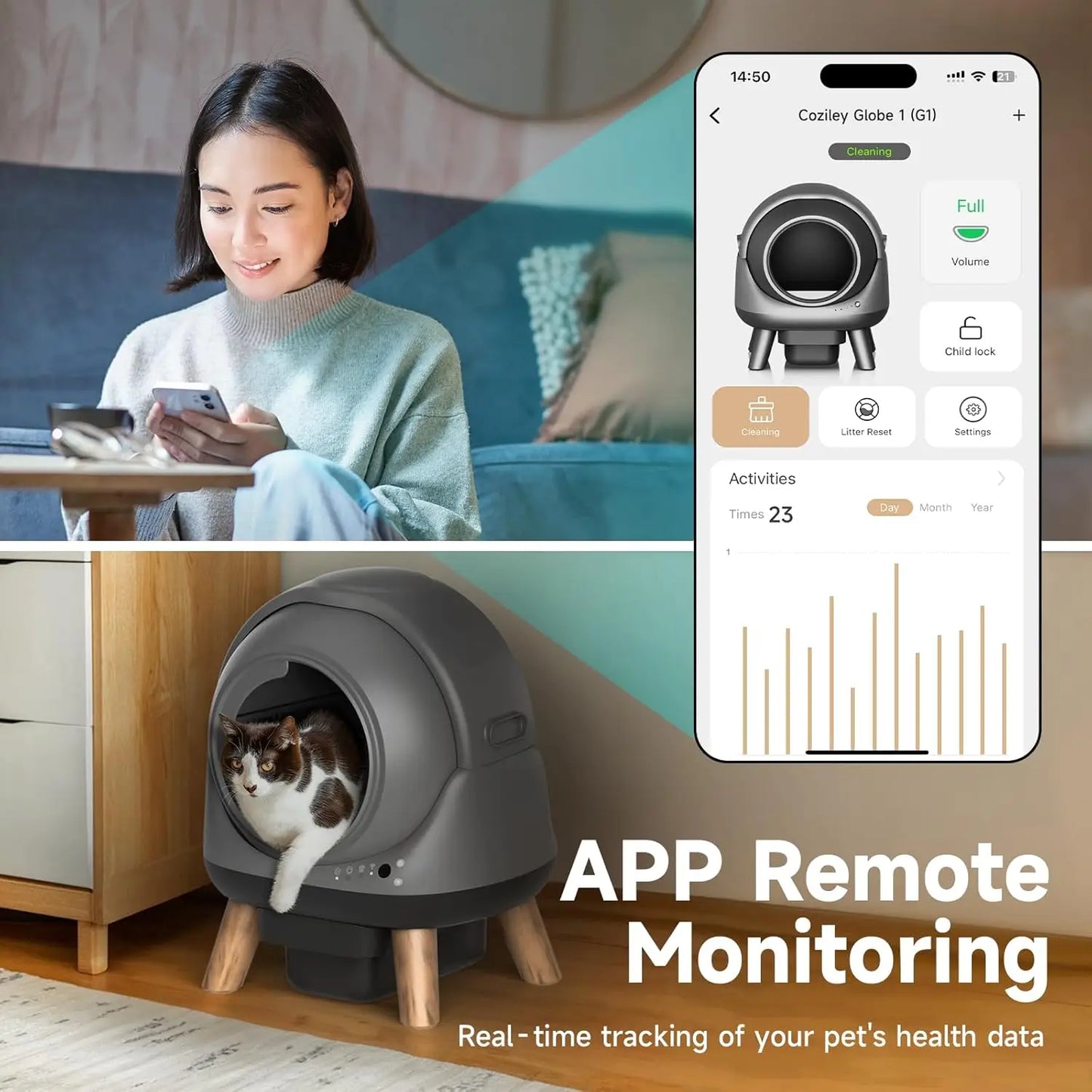 G1 Self-Cleaning Dog & Cat Litter Box with Smart - Premium Quality - Durable Des | Fast Shipping from USA