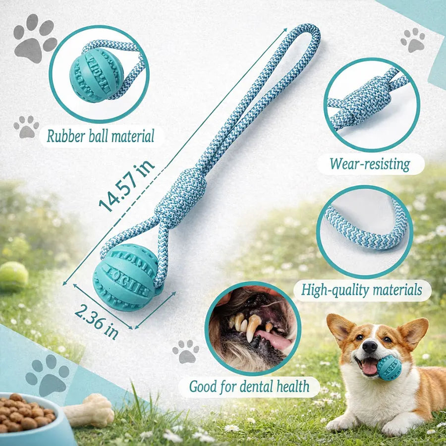 1 Pc Blue Interactive Dog Tug Rope | Fast Shipping from USA