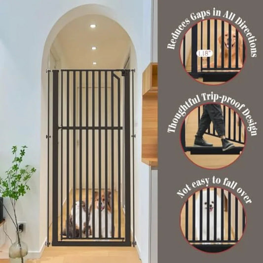 Extra Tall Pressure-Mounted Pet Gate with Cat | Fast Shipping from USA