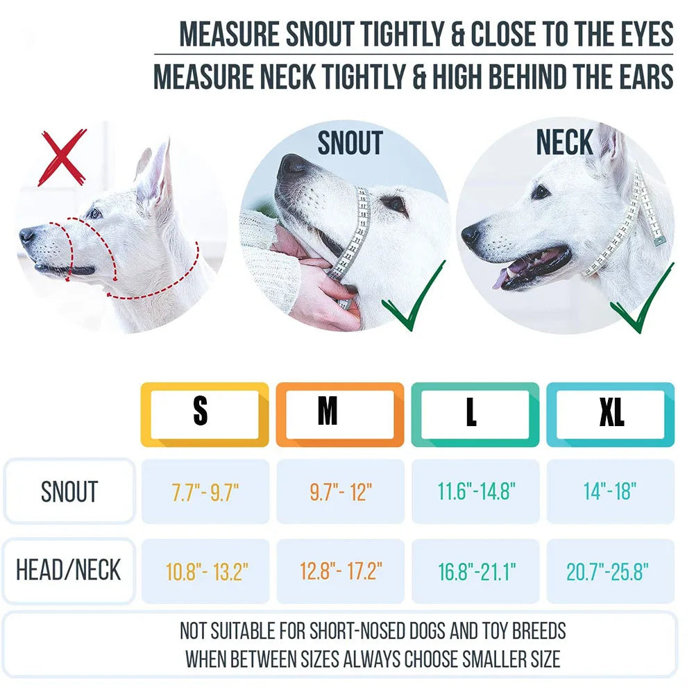 Quick-release Dog Muzzle for Dog Head Halter Muzzle with Safety Strap Anti-biting Dog Muzzle To Stop Dog Pulling on the Leash