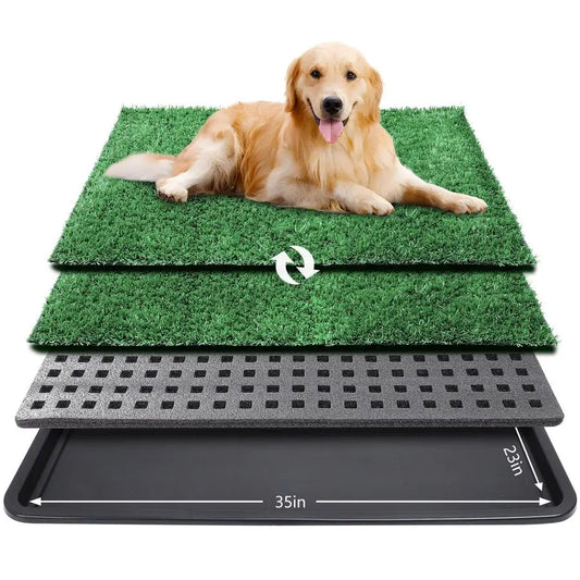 35x23in Dog Grass Potty Tray with 2 - Premium Quality - Durable Design - Comfort | Fast Shipping from USA