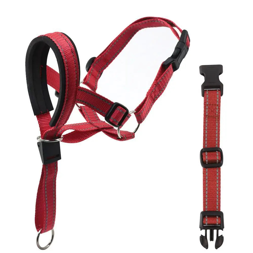 Quick-release Dog Muzzle for Dog Head Halter Muzzle with Safety Strap Anti-biting Dog Muzzle To Stop Dog Pulling on the Leash