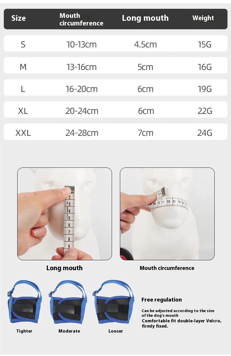 Comfortable Breathable Adjustable Dog Muzzle Anti-Bite Anti-Eating Pet Muzzle for Small Medium Large Dogs Allows Drinking