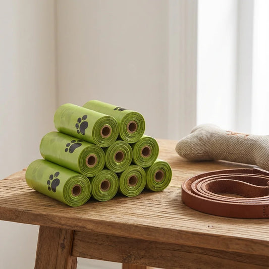 10-Pce Best Seller! Degradable Dog Waste Bags - Thickened Leak-Proof No Dirty Hands Portable Rolled Dog Walking Helpe