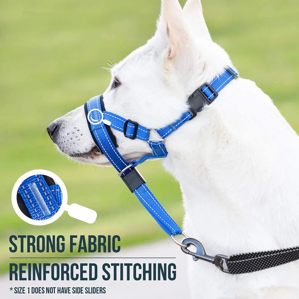 Quick-release Dog Muzzle for Dog Head Halter Muzzle with Safety Strap Anti-biting Dog Muzzle To Stop Dog Pulling on the Leash