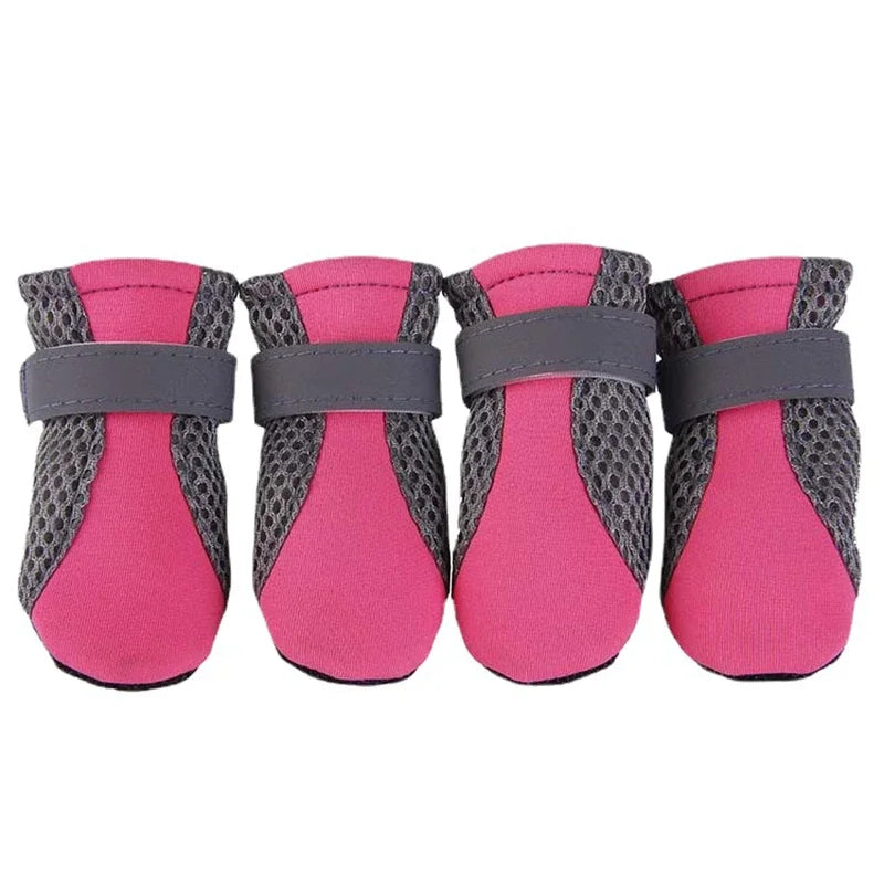 Pet Dog Shoes Breathable Waterproof Outdoor Walking Net Soft Summer Pet Shoes Night Safe Reflective Boots For Small