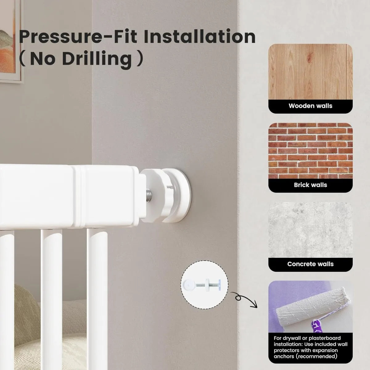 Gardner Extra Tall Adjustable Dog & Cat Gate with - Premium Quality - Durable De | Fast Shipping from USA