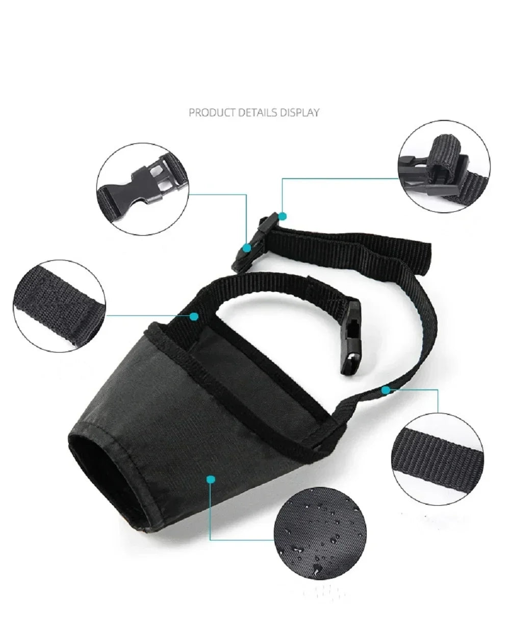 Dog Muzzles for Small Medium Large Dogs Soft Nylon Muzzle with Safety Buckle Puppy Muzzle Stop Biting Barking Dog Accessories