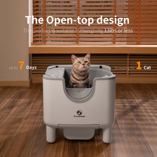 Furoomate F6 Open-Top Self-Cleaning Litter Box | Fast Shipping from USA