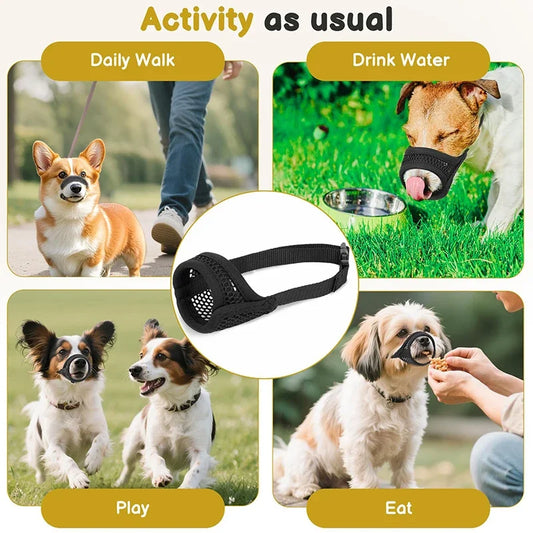 Mesh Muzzle For Short Snout And Small Medium Dogs Anti-Biting, Focus On Brachycephalic Dogs Like Chihuahua Pomeranian