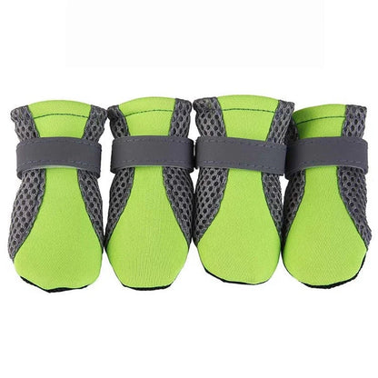 Pet Dog Shoes Breathable Waterproof Outdoor Walking Net Soft Summer Pet Shoes Night Safe Reflective Boots For Small