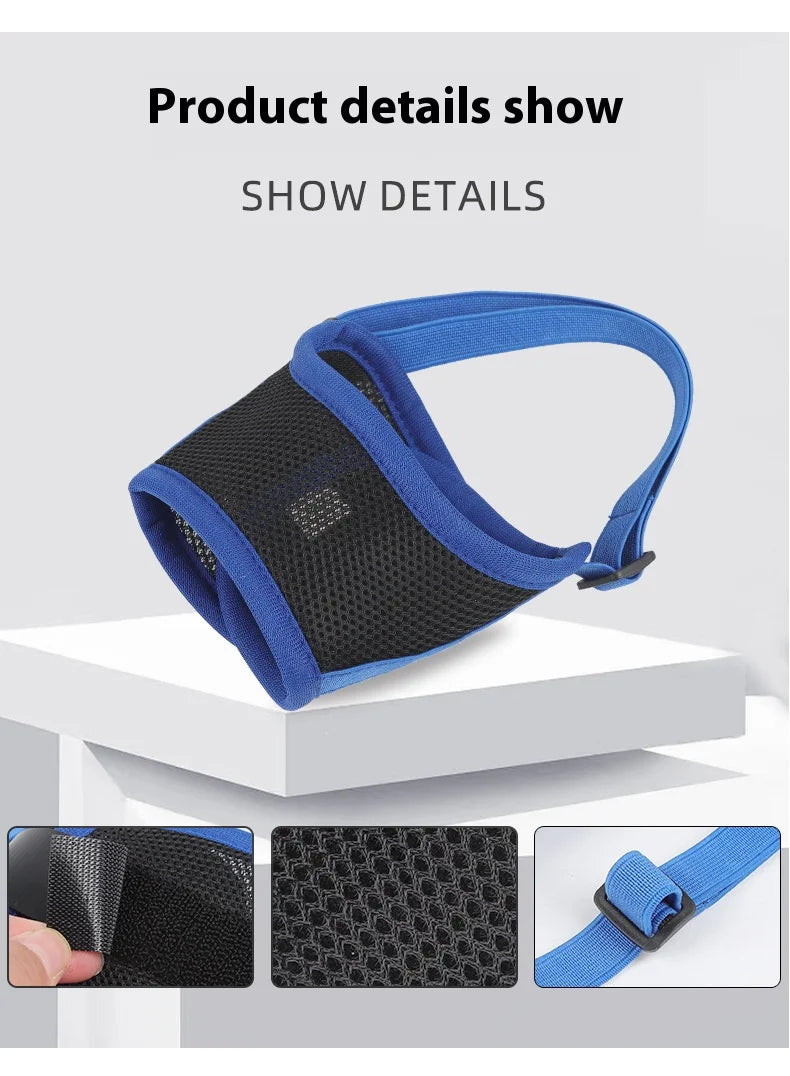 Comfortable Breathable Adjustable Dog Muzzle Anti-Bite Anti-Eating Pet Muzzle for Small Medium Large Dogs Allows Drinking