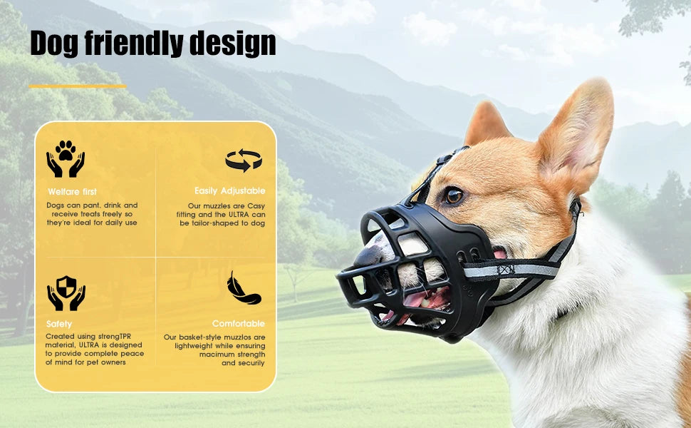 Reflect Light Dog Mouth Guard Cover Comfy Breathable Basket Muzzle Against Biting Barking Dog Mask Anti-barking Muzzle For Pets