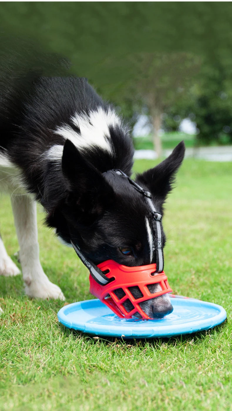 Reflect Light Dog Mouth Guard Cover Comfy Breathable Basket Muzzle Against Biting Barking Dog Mask Anti-barking Muzzle For Pets