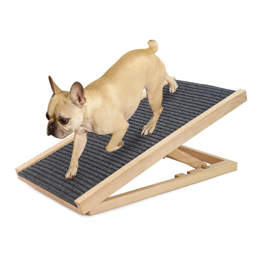 Adjustable Wooden Dog Ramp Folding Pet Ladder - Premium Quality - Durable Design | Fast Shipping from USA