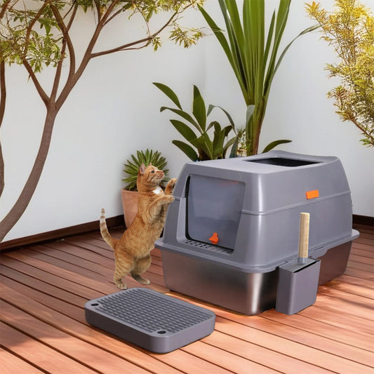 Extra Large Stainless Steel Cat Litter Box