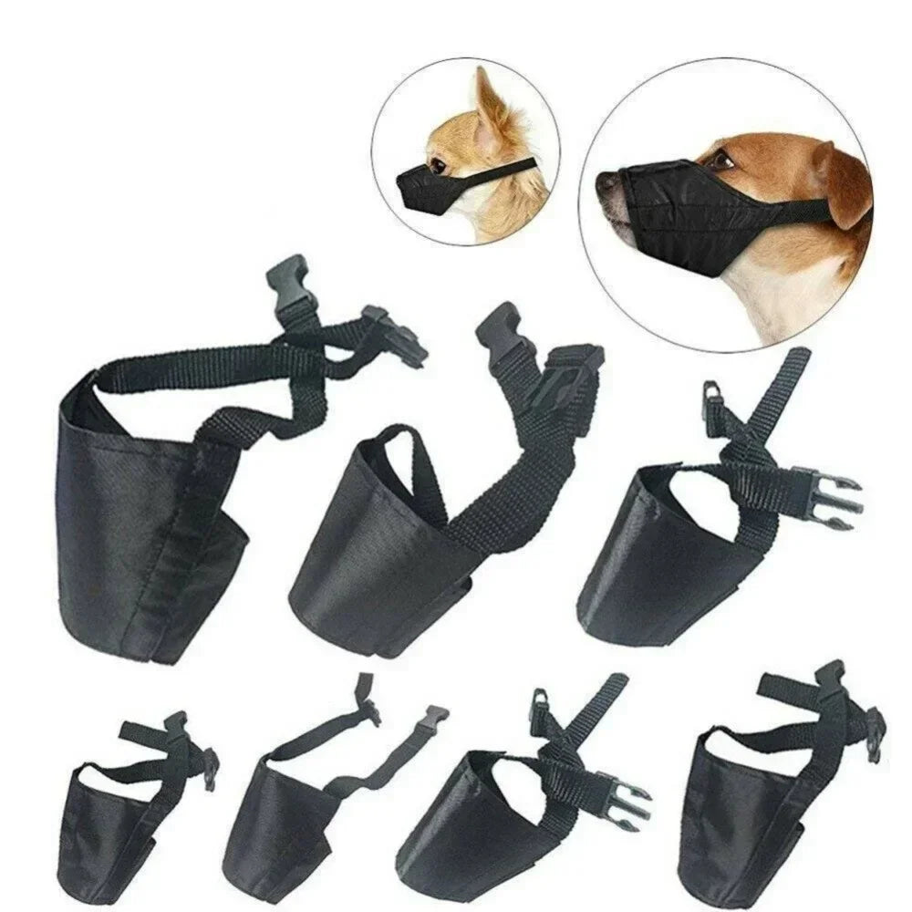 Dog Muzzles for Small Medium Large Dogs Soft Nylon Muzzle with Safety Buckle Puppy Muzzle Stop Biting Barking Dog Accessories